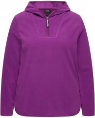 Ulla Popken Fleece Sweatshirt Hoodie Aubergine