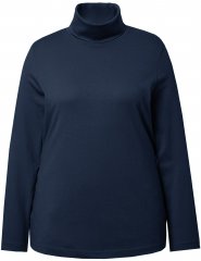 Ulla Popken Basic Long Sleeve Slim Fit Turtleneck Navy Blue