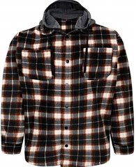 Espionage Fleece Shirt Jacket with Removable Hood Black