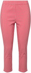 Ulla Popken Check Bengaline Slim Leg Sienna Fit Stretch Crop Pants Light Pink