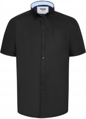 D555 James Camisa Oxford De Manga Curta TALL Preta