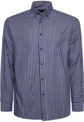 Kam Jeans 6351 Classic Gingham Shirt Long Sleeve Navy