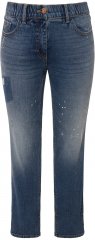 Ulla Popken Distressed Stretch Fit Sarah Jeans Blue Denim