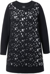 Ulla Popken Sequined Soft Fine Knit Sweater Black
