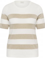 Kaffe Curve Lizzy Striped Pullover Chalk/Feather Grey Bold Stripe