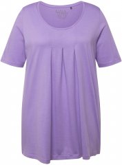 Ulla Popken Essential Front Pleat Tee Pale Lilac
