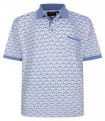Espionage P231 Polo com estampado geometrico azul/branco
