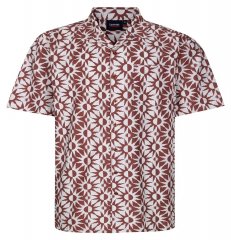 Espionage SH466 Abstract Sun Camisa estampada ecru/vermelho