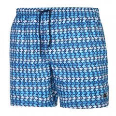 Espionage SW086 Calções de Banho com Estampado de Peixes Azul