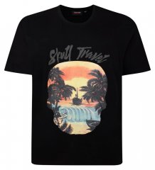 Espionage T432 Skull Travel T-shirt estampada preto