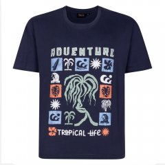 Espionage T448 adventure t-shirt estampada cinza ardósia