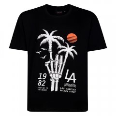 Espionage T448 skeleton palm t-shirt estampada preto