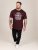 D555 Baldwin Grumpy Old Man Club Print Crew Neck T-shirt Burgundy/ Black Twist - T-shirts - T-shirts Homem Tamanhos Grandes