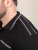 D555 Potts Jersey Polo With Jacquard Collar & Cuffs Preto - Pólos - Pólos Tamanhos Grandes Homem