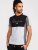 D555 Felix Couture Crew Neck Cut And Sew T-Shirt Black/Charcoal - T-shirts - T-shirts Homem Tamanhos Grandes