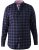 D555 Dovercourt Flannel Check Shirt Blue and Black - Camisas - Camisas Homem Tamanhos Grandes