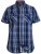 D555 Safford Short Sleeve Navy Check Shirt - Camisas - Camisas Homem Tamanhos Grandes
