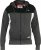 D555 NATHAN Full Zip Hoody With Cut And Sew Detail Black/Charcoal - Sweatshirts & hoodies - Sweatshirt & Camisolas com Capuz tamanhos grandes