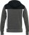 D555 NATHAN Full Zip Hoody With Cut And Sew Detail Black/Charcoal - Sweatshirts & hoodies - Sweatshirt & Camisolas com Capuz tamanhos grandes