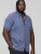 D555 KYLE S/S Micro AO Print Shirt Blue - Camisas - Camisas Homem Tamanhos Grandes
