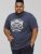 D555 COOK Trio Of Skulls Printed Crew Neck T-Shirt Slate Blue - T-shirts - T-shirts Homem Tamanhos Grandes