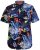 D555 TOBY Multi Colour Hawaiian AO Print Shirt - Camisas - Camisas Homem Tamanhos Grandes