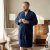 Adamo 149014 Roupão de veludo Azul-marinho - Roupa Interior & natação - Roupa interior Homem Tamanhos Grandes