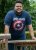 D555 ROGERS Official Captain America Printed T-Shirt Dark Navy - T-shirts - T-shirts Homem Tamanhos Grandes