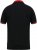 D555 CHESTER Pique Polo With Red Collar With Tipping Detail And Chest Embroidery Black - Pólos - Pólos Tamanhos Grandes Homem
