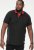 D555 CHESTER Pique Polo With Red Collar With Tipping Detail And Chest Embroidery Black - Pólos - Pólos Tamanhos Grandes Homem