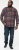 D555 SHERLOCK Check Overshirt With Two Patch Pockets & Button Down Collar Navy - Camisas - Camisas Homem Tamanhos Grandes