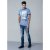 D555 Howie Fine Stripe T-shirt Blue - T-shirts - T-shirts Homem Tamanhos Grandes