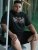 D555 Leamington Tiger Eyes Printed Crew Neck T-shirt Black - T-shirts - T-shirts Homem Tamanhos Grandes