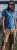 D555 Woolwich AOP Polo Shirt With Ribbed Collar Blue - Pólos - Pólos Tamanhos Grandes Homem
