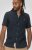 D555 Pontefract Jacquard Linen Mix Short Sleeve Shirt With Button Down Navy - Camisas - Camisas Homem Tamanhos Grandes