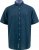 D555 Pontefract Jacquard Linen Mix Short Sleeve Shirt With Button Down Navy - Camisas - Camisas Homem Tamanhos Grandes