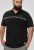 D555 Stafford Cut And Sew Embroidery Stripe Short Sleeve Polo Black - Pólos - Pólos Tamanhos Grandes Homem