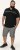 D555 Stafford Cut And Sew Embroidery Stripe Short Sleeve Polo Black - Pólos - Pólos Tamanhos Grandes Homem