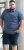 D555 Uttoxeter AOP Leaf Print Short Sleeve Polo Denim - Pólos - Pólos Tamanhos Grandes Homem