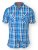 D555 EMANUEL Short Sleeve Turq & Blue Shirt - Camisas - Camisas Homem Tamanhos Grandes
