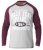 D555 KELTON Long Sleeve Raglan T-Shirt Grey/Burgundy - T-shirts - T-shirts Homem Tamanhos Grandes