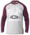 D555 KELTON Long Sleeve Raglan T-Shirt Grey/Burgundy - T-shirts - T-shirts Homem Tamanhos Grandes
