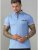 D555 Journey Fine Melange Polo Blue - Pólos - Pólos Tamanhos Grandes Homem