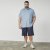 North Latitude 61116 Camisa Piqué Mesclada Manga Curta Azul - Pólos - Pólos Tamanhos Grandes Homem