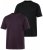 JP1880 702637 T-shirt de decote redondo pack de 2 Roxo escuro/Preto - T-shirts - T-shirts Homem Tamanhos Grandes