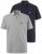JP1880 704317 Polo pack de 2 Azul-marinho/Cinzento mesclado - Pólos - Pólos Tamanhos Grandes Homem