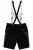 JP1880 Genuine Leather Traditional Lederhosen Shorts Black - Calções - Calções Homem Tamanhos Grandes