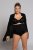 Ulla Popken 781632 Cuecas modeladoras de cintura alta Preto - Roupa modeladora - 