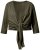 Ulla Popken 794514 Bolero de jersey com nó Verde escuro - Boleros - 