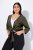 Ulla Popken 794514 Bolero de jersey com nó Verde escuro - Boleros - 